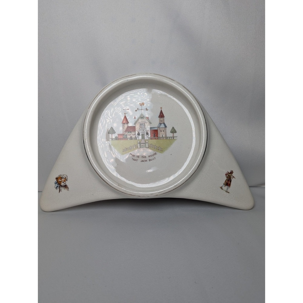 1912 Antique Underwood High Chair Plate "This‎ Is the House That Jack Built"